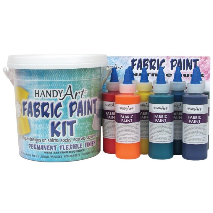 Handy Art® Fabric Paint Kit, Regular Colors, 4 oz. Bottles, 9 Count