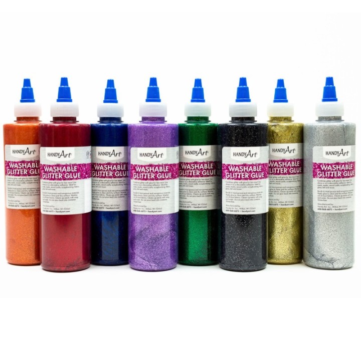 Handy Art® Glitter Glue, 8 oz, Set of 8