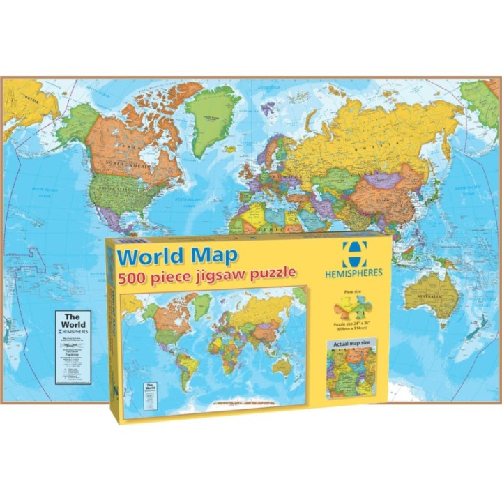 Round World Products World Map Jigsaw Puzzle, 500 Pieces