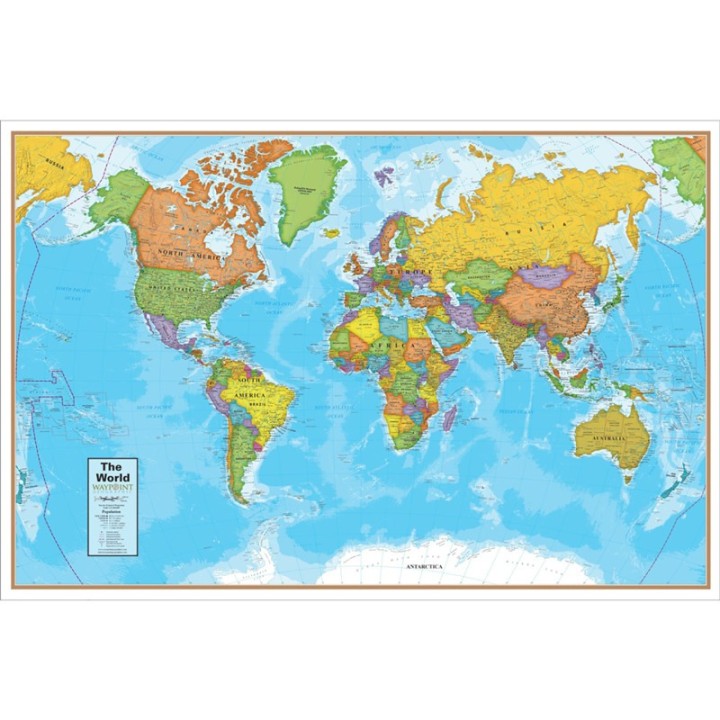 Waypoint Geographic Blue Ocean World 24" x 36" Laminated Wall Map