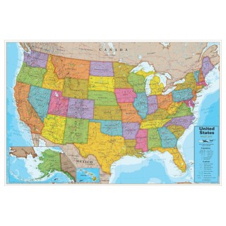 Waypoint Geographic Blue Ocean USA 24" x 36" Laminated Wall Map
