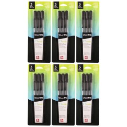Sakura Gelly Roll Classic Gel Ink Pens, 08 Medium, Black, 3 Per Pack, 6 Packs