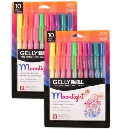 Sakura Moonlight Gel Pens, 10 Bold Point, Assorted Colors, 10 Per Set, 2 Sets