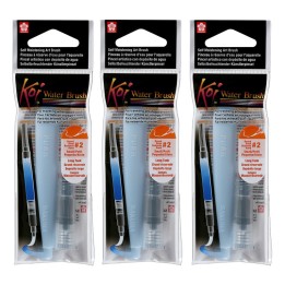 Sakura Koi Water Brush, 9mL Tank, Round, Small, Pack of 3