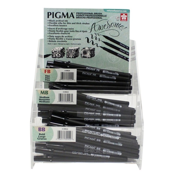 Sakura Pigma Professional Brush Pen, Assorted Sizes, 72-Pack