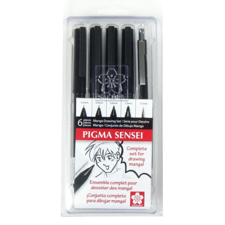 Sakura Pigma Sensei Manga Drawing Kit, 6-Piece Set