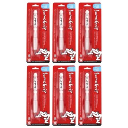 Sakura SumoGrip Comfort Grip Mechanical Pencil, 0.9mm, Clear, Blister Card, Pack of 6