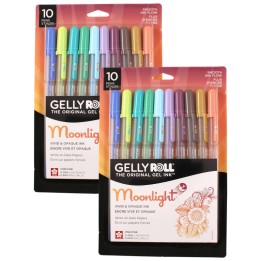 Sakura Moonlight Gel Pens, Fine Point, Assorted Colors, 10 Per Set, 2 Sets