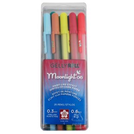 Sakura Moonlight Gel Pens, Fine, Size 06, Assorted Colors, 25-Piece Set