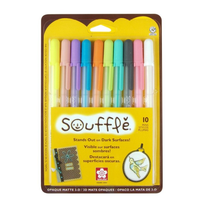 Sakura Souffle 3D Ink Pen, Assorted, Pack of 10