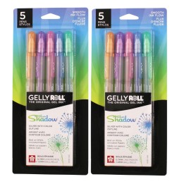 Sakura Gelly Roll Gel Ink Pens, Silver Shadow, 5 Per Set, 2 Sets