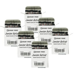 Sakura Cray-Pas Junior Artist Oil Pastels, Black, 12 Per Pack, 6 Packs