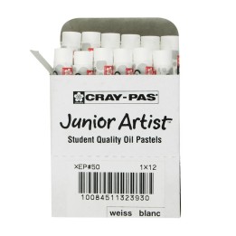 Sakura Cray-Pas Junior Artist Oil Pastels, White, 12-Pack