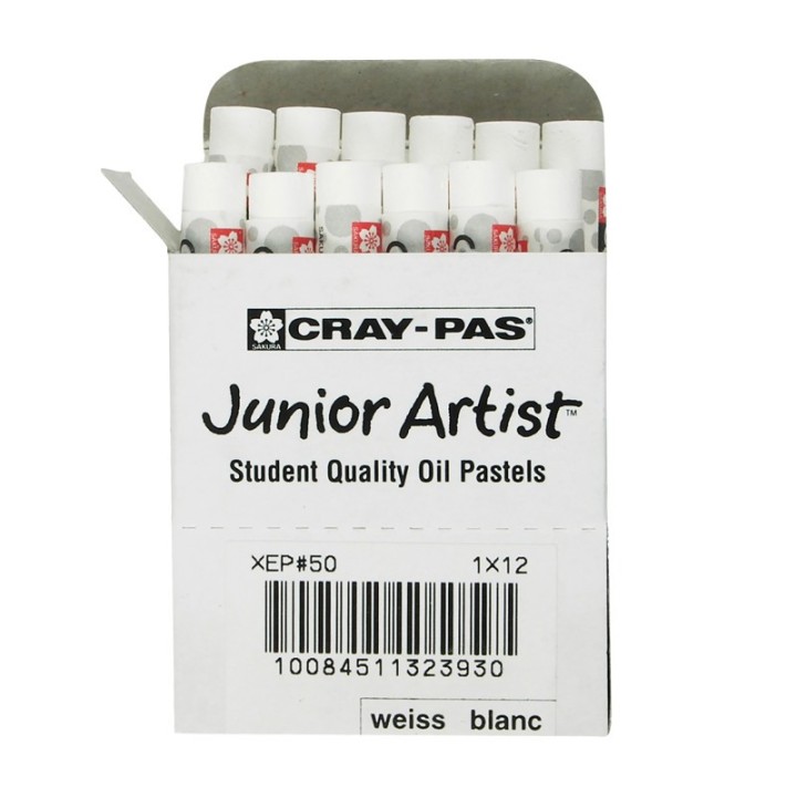 Sakura Cray-Pas Junior Artist Oil Pastels, White, 12-Pack