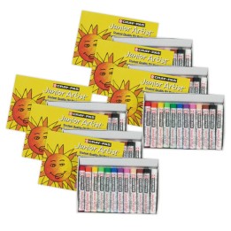 Sakura Cray-Pas Junior Artist Oil Pastels, Assorted Colors, 12 Per Set, 6 Sets