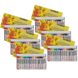 Sakura Cray-Pas Junior Artist Oil Pastels, Assorted Colors, 16 Per Set, 6 Sets