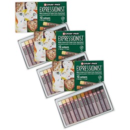 Sakura Cray-Pas Expressionist Oil Pastels, Skin Tone Assorted Colors, 12 Per Set, 3 Sets