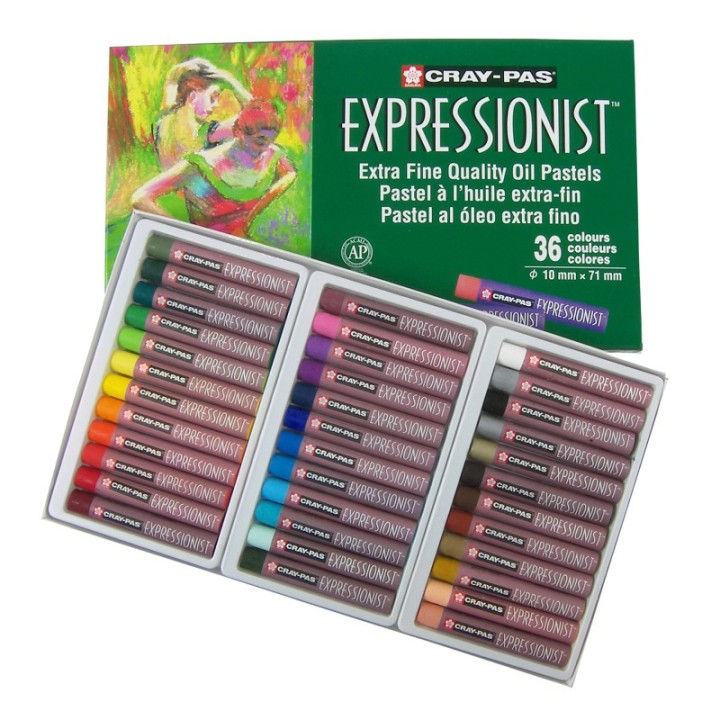 Sakura Cray-Pas Expressionist Oil Pastel Chalk, Assorted Colors, 36-Piece Set