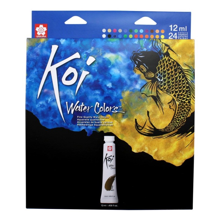Sakura Koi Watercolor Tube Set, 12mL, 24 Colors