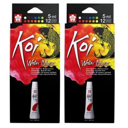 Sakura Koi Watercolor Tube Set, 5mL, 12 Colors Per Set, 2 Sets