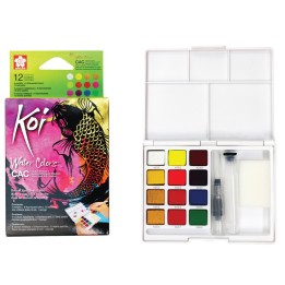 Sakura Koi Water Colors Field Sketch Box with Brush, 12 Creative Art Colors