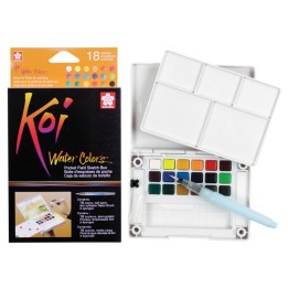 Sakura Koi Water Colors Field Sketch Box with Brush, 18 Colors