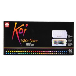 Sakura Koi Water Colors Studio Sketch Box with 2 Brushes, 60 Colors