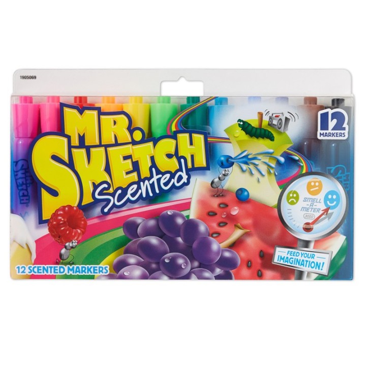Mr. Sketch® Scented Markers, Chisel Tip, Assorted Colors, Pack of 12