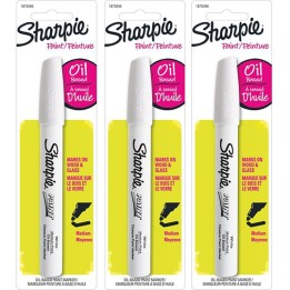 Sharpie® Oil-Based Paint Marker, Medium Tip, White, Pack of 3