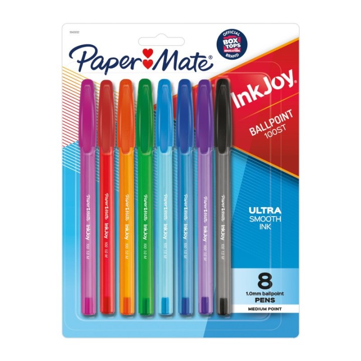 Paper Mate® InkJoy 100ST Ballpoint Pens, Medium Point, Assorted Ink, 8 Count