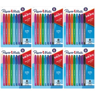 Paper Mate® InkJoy 100ST Ballpoint Pens, Medium Point, Assorted Ink, 8 Per Pack, 6 Packs