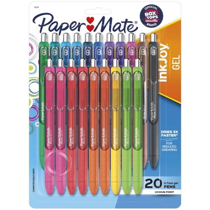 Paper Mate® InkJoy Gel Pens, Medium Point (0.7mm), Assorted, 20 Count