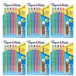 Paper Mate® Handwriting Triangular Mechanical Pencil Set with Lead & Eraser Refills, 1.3mm, 5 Per Pack, 6 Packs