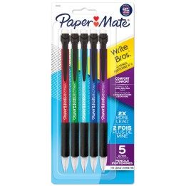 Paper Mate® Write Bros® Comfort Mechanical Pencil, 0.7mm, Assorted, Pack of 5