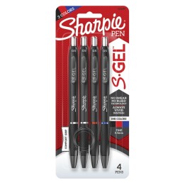 Sharpie® S-Gel Gel Pens, Fine Point (0.5mm), Assorted Colors, 4 Count
