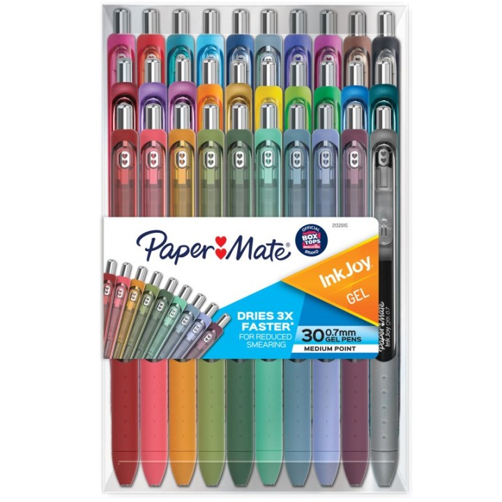 Paper Mate® InkJoy Gel Pens, Assorted Colors, Medium Point (0.7mm), 30 Count