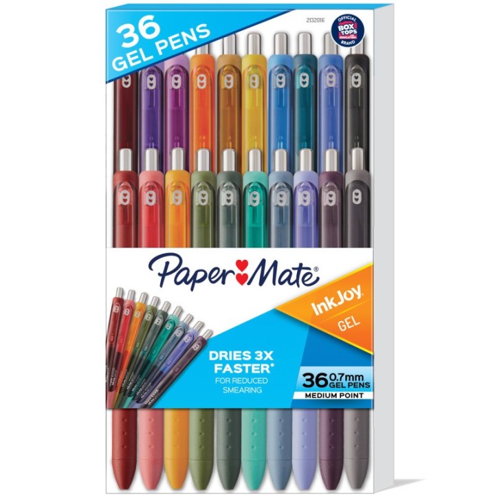 Paper Mate® InkJoy Gel Pens, Medium Point (0.7 mm), Assorted, 36 Count