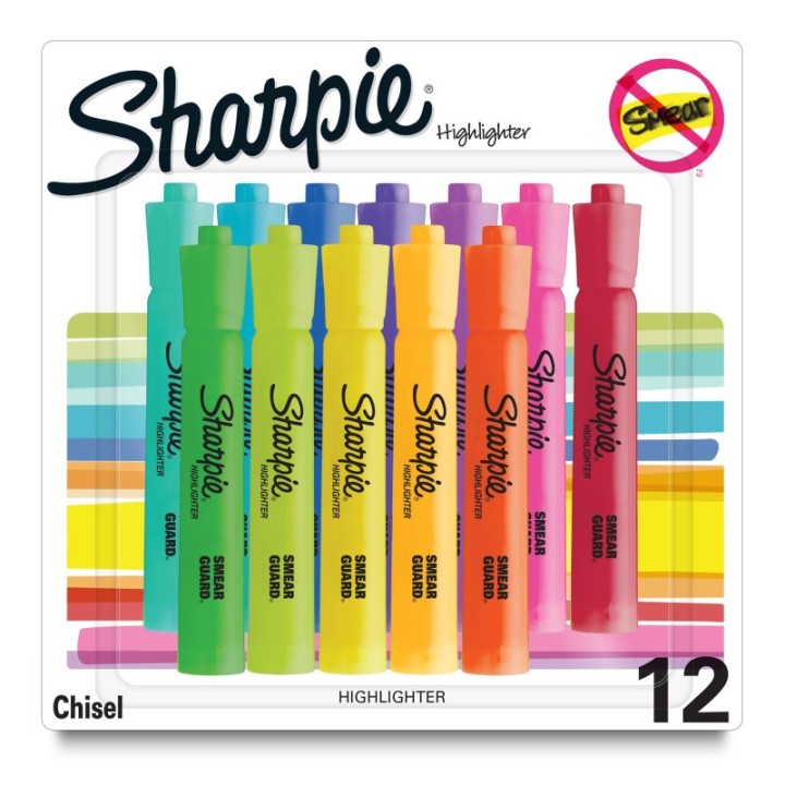 Sharpie® Tank Highlighters, Assorted, Pack of 12