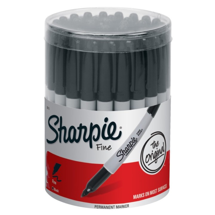 Sharpie® Permanent Markers, Fine Point, Black, 36 Count