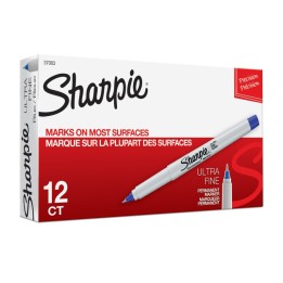 Sharpie® Ultra Fine Point Permanent Marker, Blue, Box of 12