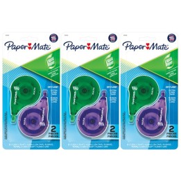 Paper Mate® Liquid Paper DryLine, Extra Long Tape, Assorted Colors, 2 Per Pack, 3 Packs