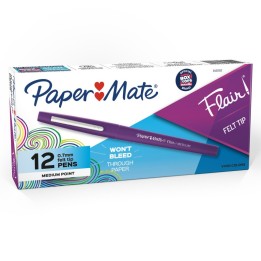 Paper Mate® Flair Pens, Medium, Purple, Box of 12