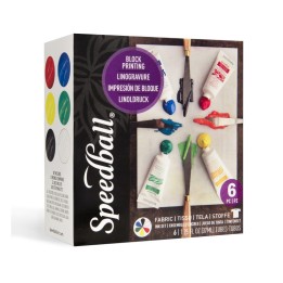 Speedball® Fabric & Paper Block Printing Kit, 1.25 oz, Set of 6