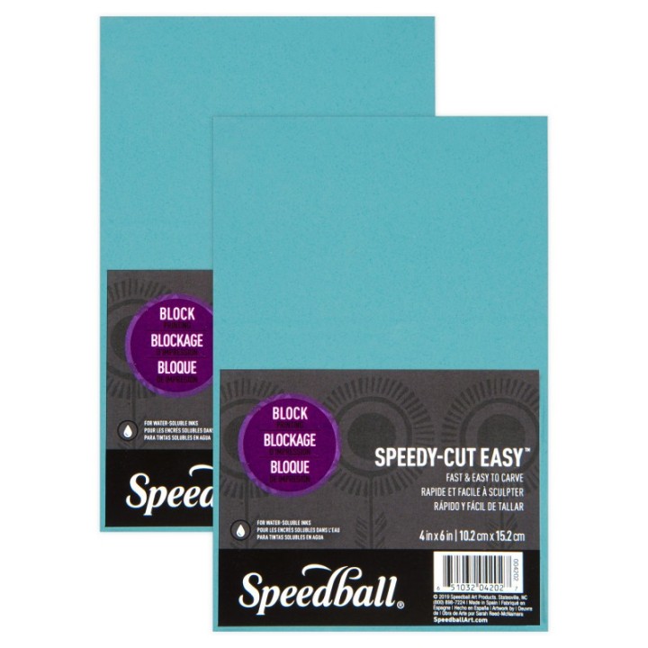 Speedball® Speedy Cut Easy™ Block, 4x6 in, Blue, Pack of 2