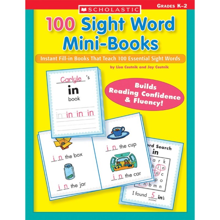 Scholastic Teaching Solutions 100 Sight Word Mini-Books Activity Book, Grades K-2