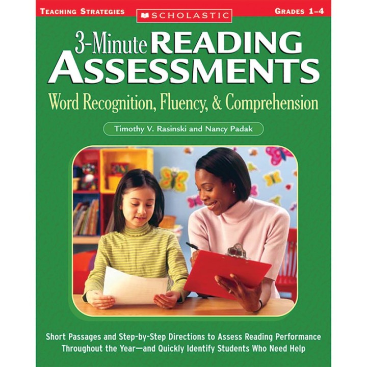 Scholastic Teaching Solutions 3-Minute Reading Assessments: Word Recognition, Fluency, and Comprehension: Grades 1-4