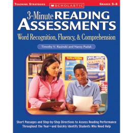 Scholastic Teaching Solutions 3-Minute Reading Assessments: Word Recognition, Fluency, and Comprehension: Grades 5-8