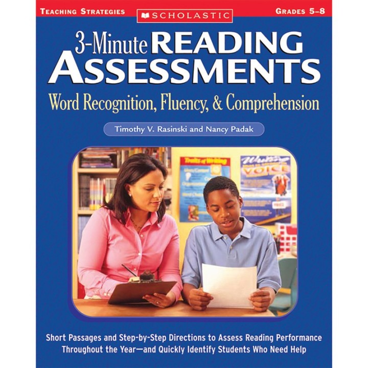 Scholastic Teaching Solutions 3-Minute Reading Assessments: Word Recognition, Fluency, and Comprehension: Grades 5-8