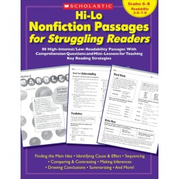 Scholastic Teaching Solutions Hi-Lo Nonfiction Passages for Struggling Readers, Grades 6-8