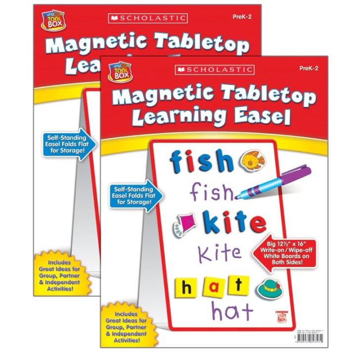 Scholastic Teaching Solutions Little Red Tool Box Magnetic Tabletop Learning Easel, Pack of 2
